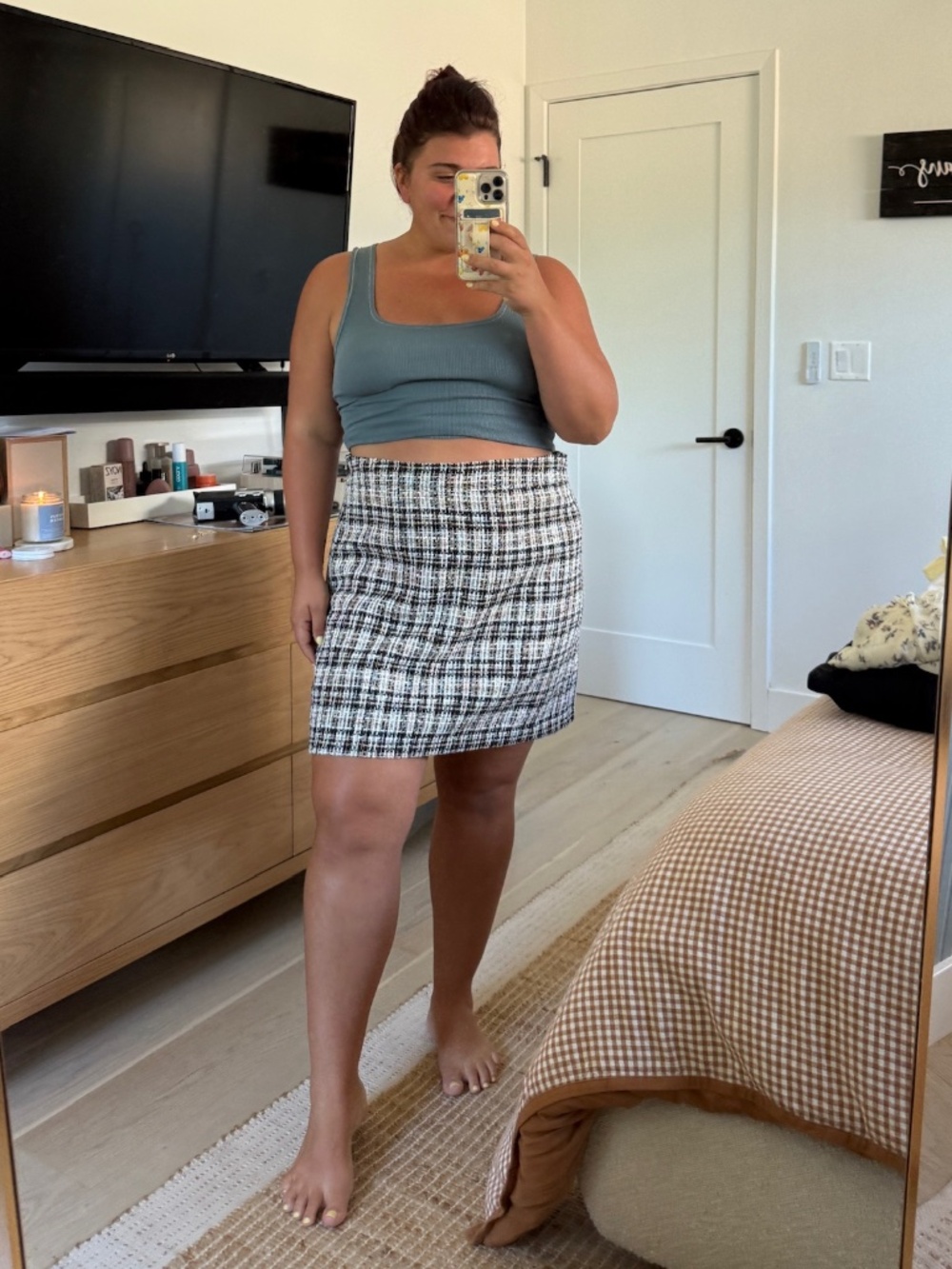 Loft Plaid Mini Skirt Size 18